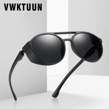 VWKTUUN Steampunk Óculos de Homens, Mulheres do Vintage de grandes dimensões Óculos de sol Redondo Tons Espelho Óculos UV400 Óculos de Desporto, Óculos de sol