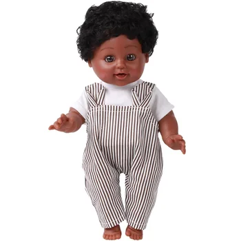 35CM Negro da África Boneca Artesanal de Silicone Vinil Adorável Realistas Bebê Reborn Baby Doll Brinquedos Presentes Menino Menina