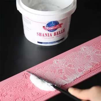 Belle Laço Branco Creme Ingredientes para Assar Bolo Fondant de Renda de Almofada de matéria-prima 350g