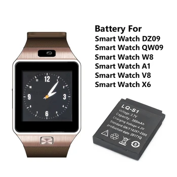 2020 Promoção 2Pcs/Monte Lq-s1 3,7 v Smart Watch Dz09 Bateria 380mAh a Bateria do Polímero do Li Para o Smart Watch DZ09 QW09 W8 A1 V8 X6