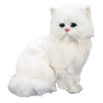 Realista Branco Gato Persa Modelos, Crianças, Animais De Pelúcia Brinquedos Realistas Bonito De Pé Cat Dolls Crianças Animais Presentes Casa Decoração