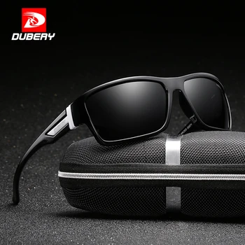 DUBERY Homens Óculos de sol Polarizados Aviação Esporte de Óculos de Sol Para Homens de Pesca de Condução de 2017, com a Marca de Designer Zíper Caixa de 2071