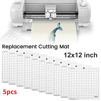 5PCS de 12 Polegadas de Substituição do Tapete de Corte Adesiva Transparente Tapete Com Medição de Grade para a Silhueta Máquina de Plotter