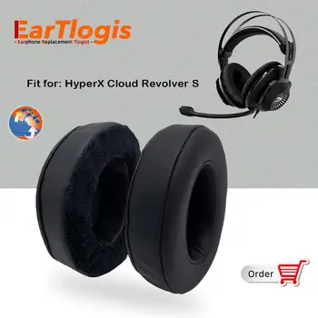 EarTlogis Substituição de Almofadas para o HyperX Nuvem Revólver S Peças do Auricular Earmuff Capa de Almofada Copos de Almofadas