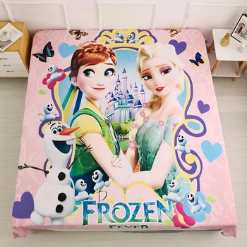 Disney 3D Cartoon Bedsheet Congelados Elsa Anna Princesa Sofia Flatsheet acessórios de Cama para o Bebê Meninos Meninas rapazes raparigas Crianças de Cama Presentes
