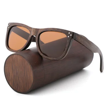 Retro Clássico da moda óculos polarizados para Homens e Mulheres feitos à mão em Madeira de Óculos Artesanais de Bambu Óculos de sol dos Homens UV400