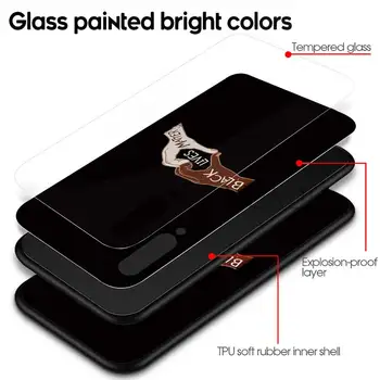 Vida negra assuntos caixa de Vidro para Xiaomi Redmi Nota 9s 8 8A 9A 9C 9i 7 8 K30 9 K20 Pro Escudo do Telefone Móvel Tampa Capa