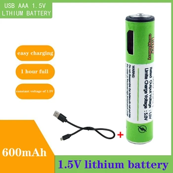 1,5 V AAA 600mAh Bateria Recarregável USB Bateria de 1,5 V Para Controle Remoto Brinquedos pilhas AAA