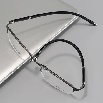 Logorela 9811 De Titânio Óculos De Armação De Homens Novos Prescrição De Óculos Vintage Praça Óculos De Miopia Armações De Óculos