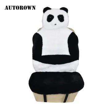 AUTOROWN Peles Material de Tamanho Universal Panda Bonito Carro Tampa de Assento do Protector Fácil De Instalar Acessórios de decoração de 2018 NOVO