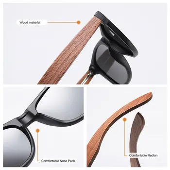 2020 Mens Óculos de sol Polarizados em Madeira de Nogueira Espelho de Lente de Óculos de Sol das Mulheres da Marca de Design de Máscaras Artesanais Oculos de sol UV400