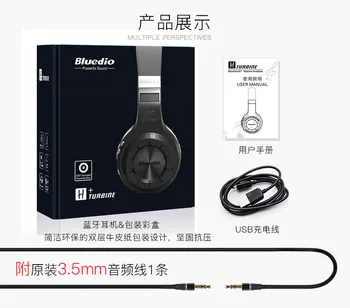 Original Bluedio H+ Bluetooth Estéreo de fones de ouvido sem Fio Mic Micro-SD porta de Rádio FM BT5.0 auscultadores supra-aurais frete grátis