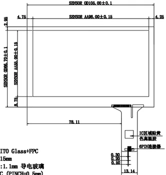 4.3 polegadas IIC GT911 Tela de Toque Para DIY Monitor 96*55mm controlador USB de Suporte de Placa WIN8 10 Android Linux