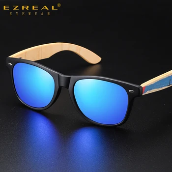 EZREAL Retro Clássico de Madeira Óculos de Homens, Óculos de sol de Bambu Mulheres de Marca Design de Esporte, Óculos de sol Óculos de Tons luneta oculo