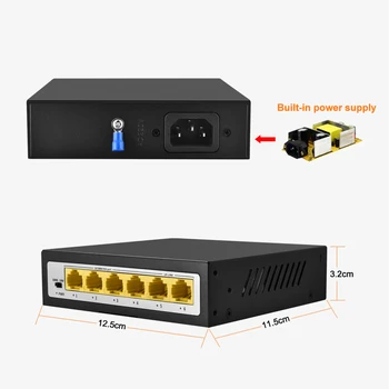 CCTV PoE Net Switch de 4 portas 10/100M Hub Power Over Ethernet PoE&Óptico de Transmissão de 15W Para a Câmera do IP da Rede do Sistema de Switcher