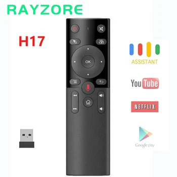 H17 de Voz, Controle Remoto 2.4 G sem Fio de Ar do Mouse com o Aprendizado IR Microfone, Giroscópio para Caixa de TV Android Mini PC vs G20 G50