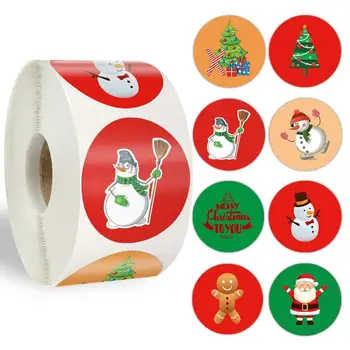 Presente De Natal Tag De Etiquetas Auto-Adesivas Feliz Natal Decorações De Vedação Adesivos 2020 Enfeite De Natal Presentes De Natal