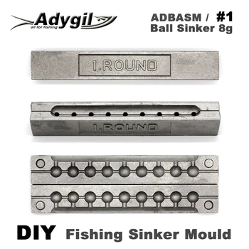 Adygil DIY Pesca Bola Chumbada Molde ADBASM/#1 Bola de Lastro de 8g 9 Cavidades