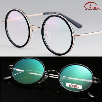 2019 Scober = Vintage da década de 40 Rodada de Classe Superior do Senador Antireflection Revestido de Óculos de Leitura de Titânio Óculos +0.75 +1 A +4