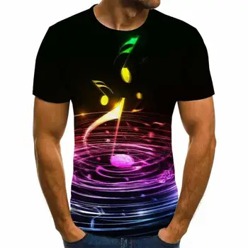 2020 Nova T-shirt dos Homens de Música T-shirt 3d Guitarra T-shirt, Camisa de Impressão Gótico Anime Roupas de Manga Curta T-Shirt XXS-6XL