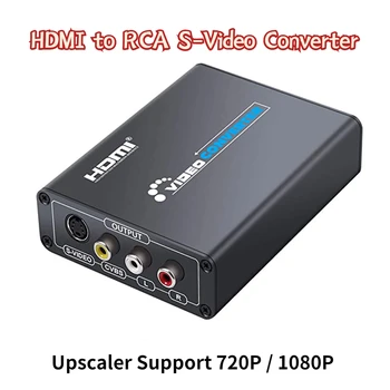 HDMI para Composto 3RCA AV, S-Video R / L Áudio Vdieo Conversor Adaptador de Suporte 720P / 1080P HDTV DVD-STB-Blue-Ray PC VIDEOCASSETE VHS