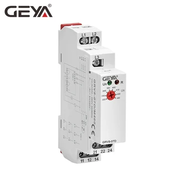 Frete grátis GEYA GRV8-07 de Alimentação do Relé de Proteção 3 Tensão de Fase do Monitor de Seqüência de Fase Relés de Controle de