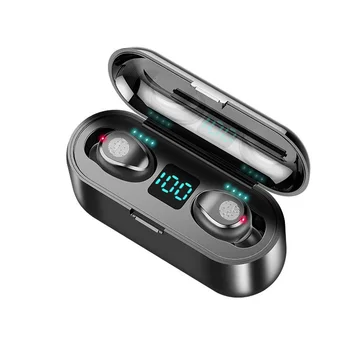 F9 TWS Fones de ouvido sem Fio Bluetooth 5.0 Fone de ouvido Mini impressão digital Touch de som hi-fi Em-orelha Fones de ouvido Fones de ouvido sem Fio para o Esporte