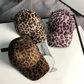 VISROVER Novo Outono Inverno Garoto Chapéus de Animais Leopard Impressão em Bonés de Beisebol para Meninas Meninos Designer Quente Casual chapéu de Inverno Atacado