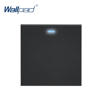 Wallpad 1 Gang 2 Vias 1 via Com LED Indicador do Interruptor de Tecla de Função Para a Parede Interruptor de Balancim Branco E Preto de Plástico, Apenas o Módulo de