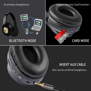 Novos Auscultadores sem Fios Através de Ouvido Bluetooth Fone de ouvido Fone de ouvido Dobrável Ajustável Fone de ouvido Com Microfone Para TV Celular Huawei PC