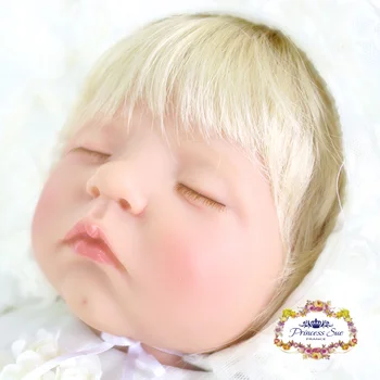 A princesa sue quente 55cm cheia de silicone simulação bebê dormir menina melhores crianças de dormir, brinquedos e presentes de silicone reborn baby dolls