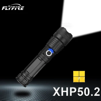 Xhp50.2 mais potente lanterna usb Zoom lanterna de led xhp50 18650 ou 26650 bateria recarregável de Alta potência de luz do flash Acampamento