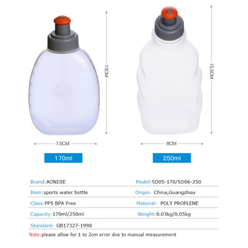 AONIJIE 2Pcs de Garrafa de Água de Frasco ou Recipiente de Armazenamento Livre de BPA Para a Execução de Cinto de Hidratação Mochila Saco da Cintura Colete