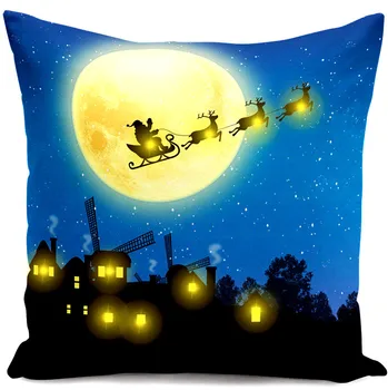 De Natal de LED Travesseiro Caso dos desenhos animados de Plantas Criativas de Impressão Luminosa Capa de Almofada Casa Sofá Mesa E Cadeira Almofadas Decorativas