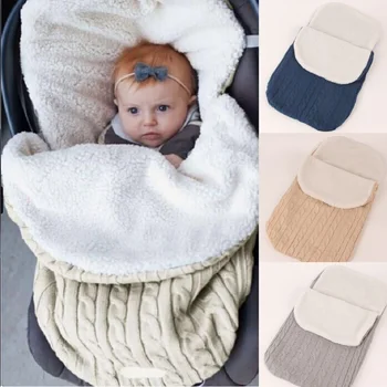 Lã Crochê Recém-Nascido Sleepsacks Bebê Receber Cobertores De Bebê Carrinho De Bebê Saco De Dormir De Lã Infantil Envoltório De Cama De Colcha De Retalhos De Malha
