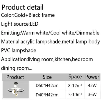LED moderna Lustre Para Sala de estar, Sala de Jantar Quarto Cozinha Preto de Teto, Lustres, Casa, Decoração Interior dispositivos Elétricos de Iluminação