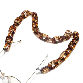 2020 Leopardo da Cadeia de Óculos Óculos Landyard para Homens, Mulheres Grandes Robusto de Tartaruga Resina Acrílica Óculos de sol Titular de Pescoço
