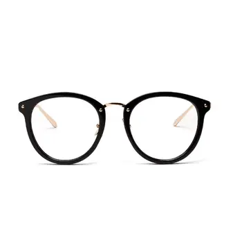 LONSY NOVO Transparente Clara Metal Óculos de Armação Mulheres da Moda Rodada Óptico de Computador Óculos