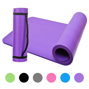 10mm de Espessura Yoga Tapete antiderrapante Exercício de Esteira luva com Alça para Transporte e Saco de Malha para o Esporte de Casa Ginásio de Treino de Fitness Pilates
