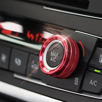 AC Controlo de temperatura e de Rádio Botão de Volume do Anel de Cobre para a BMW 1 2 3 3GT 4 Série (F20 F22 F30 F31 F32 F33 F80 F82 F87) 3Pcs Vermelho