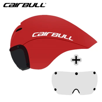 CAIRBULL 2 Lentes Capacete de Ciclismo Corrida Magnético Óculos de Capacete de Triatlo de Tempo de Avaliação Capacete de Moto Pneumático TT Estrada de Bicicleta Capacete