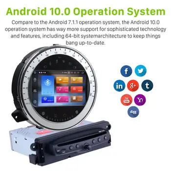 Seicane Android 10.0 Carro GPS de Navegação radio Player Para o período 2006-2013 BMW Mini Cooper Suporte Rádio 1080P de Vídeo SD, Câmera Traseira de TV