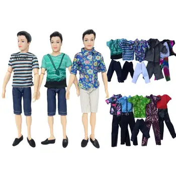 5 de Moda Boneco Ken Casual Wear Roupas de Boneca Jaqueta Calças de Roupas Acessórios para a Barbie Ken Bonecas as Crianças do Presente do Estilo Aleatório