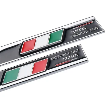 2PCS 3D Metal Itália Bandeira Emblema Emblema do Corpo do Carro do Lado do Fender Decoração Autocolante Para Alfa Romeo Audi BMW AMG VW etc Universal Decalque