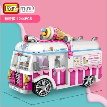 LOZ Técnica Mini Blocos de Mini Carro de Cidade Modelo de Veículo Carro de Corrida de Caminhão de sorvete Estatueta Edifício de Montagem de Brinquedos para Crianças 1114