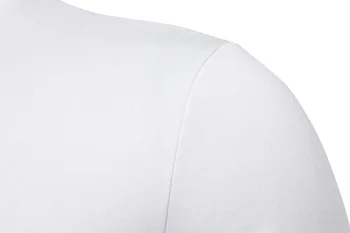 Branco Gola Do Pulôver Homens Tshirt 2020 Outono Inverno Novo Ajuste Fino De Manga Comprida T-Shirt Dos Homens De Cor Sólida Casual T-Shirt Homme