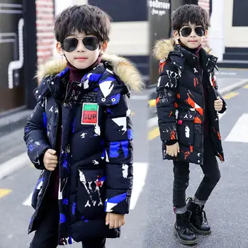 Meninos Jaqueta De Inverno Quente Parkas Casaco De 2019 Moda De Nova Camuflagem Para Baixo Algodão Longos Casacos De Algodão Para Crianças Menino De Alta Qualidade