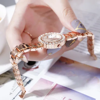 As Mulheres De Luxo Relógios Magnético Diamante Gradiente Pulseira Relógio Casual De Aço StrapThanksgiving Presente De Natal Relógio Feminino