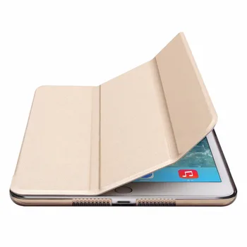 RYGOU Caso para o iPad Ar 2, Hurra Cor PU+Transparente PC de Volta Ultra Slim Peso Leve capa de Couro para iPad Ar 2 6 Gen