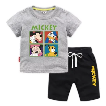 O Verão Dos Desenhos Animados De Disney Do Minnie Do Mickey Mouse Crianças Roupas De Crianças T-Shirt, Calças De Meninos Meninas Rapazes Raparigas A Roupa Roupas Casual Sport Suits